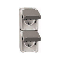 MERTEN MEG2329-8029 SCHUKO-Doppel-Steckdose. lichtgrau...