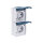 BUSCH JAEGER BJ 20-02EW-53 Steckdose m.Klappdeckel senkrecht 2f ocean IP44 grau/blau
