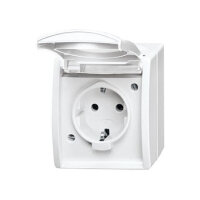 BUSCH JAEGER BJ 20EW-54 Steckdose m.Klappdeckel ocean IP44 alpinweiß
