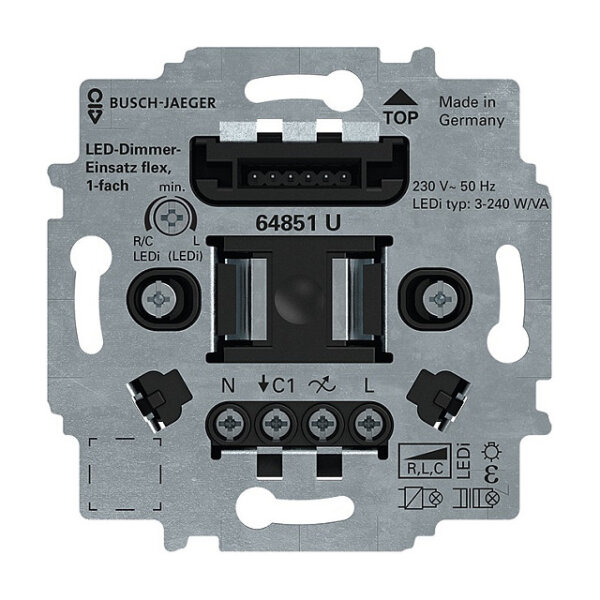 BUSCH JAEGER BJ 64851 U LED-Tastdimmer-Einsatz flex