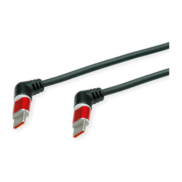 ROLINE USB 2.0 Kabel Typ-C - Typ-C ST/ST 360 Rotation schwarz / rot 1m