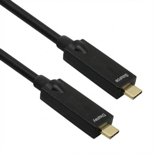 ROLINE USB 3.2 Gen 2 Kabel, AOC, C-C, ST/ST, 10Gbit/s, 4K60Hz, PD (Power Delivery) 60W, schwarz, 10 m