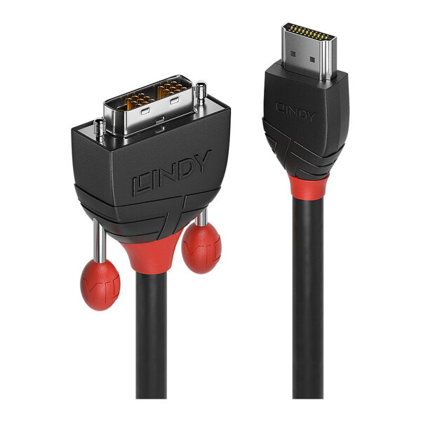 LINDY HDMI an DVI-D Single Link Kabel Black Line 1m