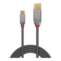 LINDY USB 2.0 Kabel Typ A/Mini-B Cromo Line M/M 0.5m
