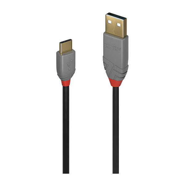 LINDY USB 2.0 Kabel Typ A/C Anthra Line M/M 1m