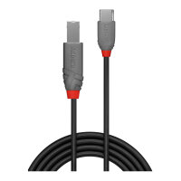 LINDY 1m USB 2.0 Typ C an B Kabel, Anthra Line