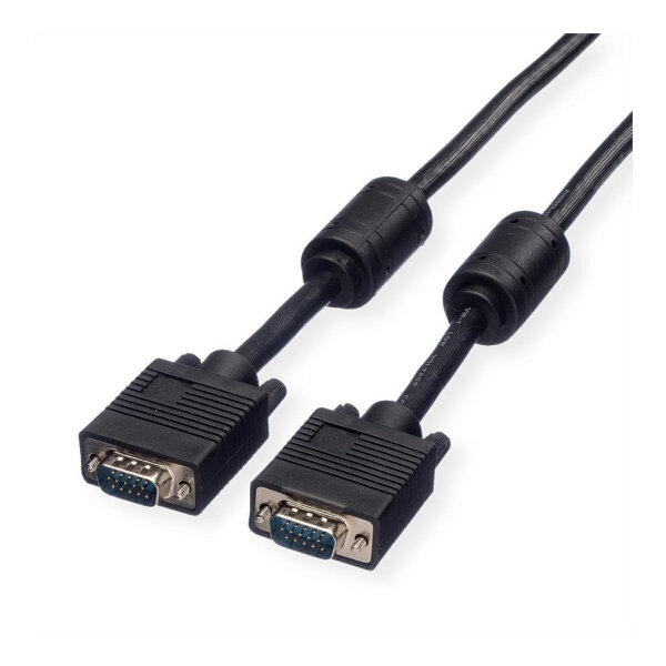 ROLINE Monitor-Kabel mit Ferritkern+DDC HD15 ST-ST 10m