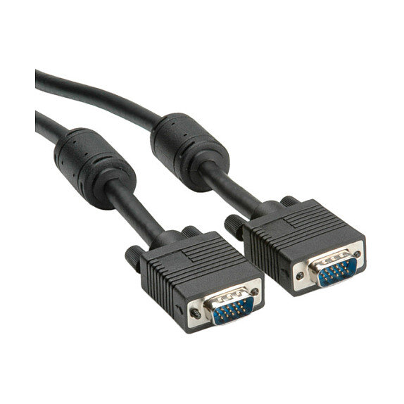 ROLINE Monitor-Kabel mit Ferritkern + DDC HD15 ST-ST 20m