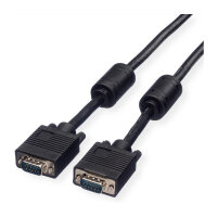 ROLINE Monitor-Kabel mit Ferritkern + DDC HD15 ST-ST 20m