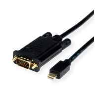 ROLINE Kabel Mini DisplayPort-VGA Mini DP ST - VGA ST...