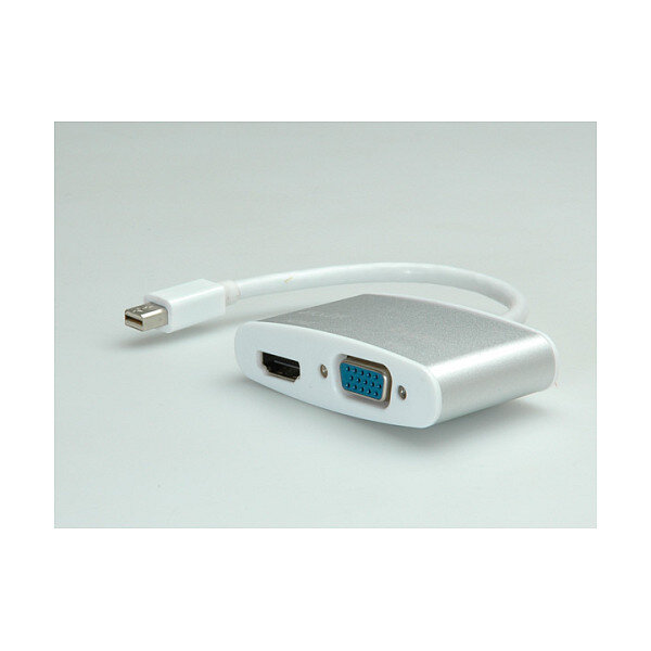 ROLINE 4K Mini DisplayPort - HDMI/VGA Adapterkabel MiniDP ST - HDMI/VGA BU Aktiv