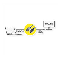 ROLINE DP KABEL.DP-HDTV.3M