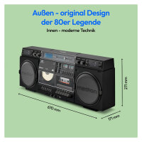 Medion LIFE® P66538 Retro-Boombox schwarz