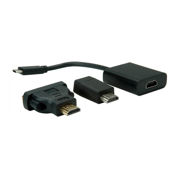 VALUE Display Adapter USB Typ C - VGA + HDMI + DVI