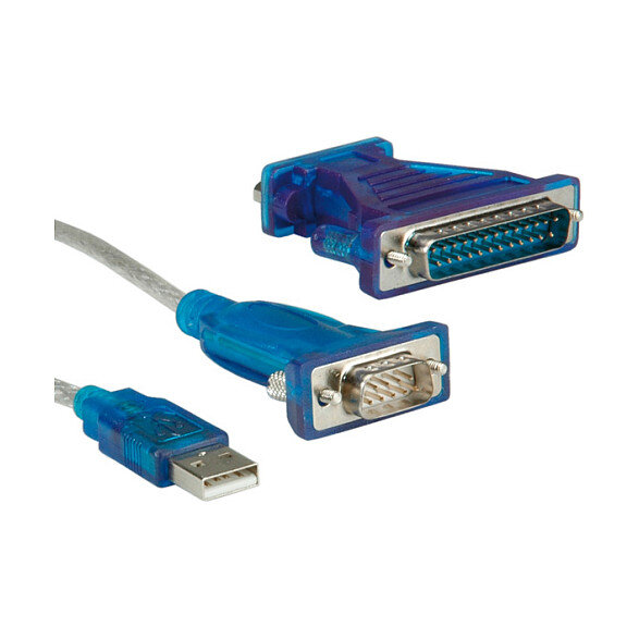 VALUE Konverter-Kabel USB-seriell trkis 1,8m