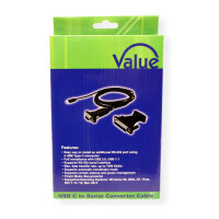 VALUE USB - Seriell Konverter-Kabel Typ C - RS232 schwarz 1,8m