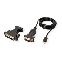 VALUE USB - Seriell Konverter-Kabel Typ C - RS232 schwarz 1,8m