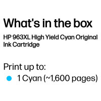 HP INK CARTRIDGE NO 963XL CYAN