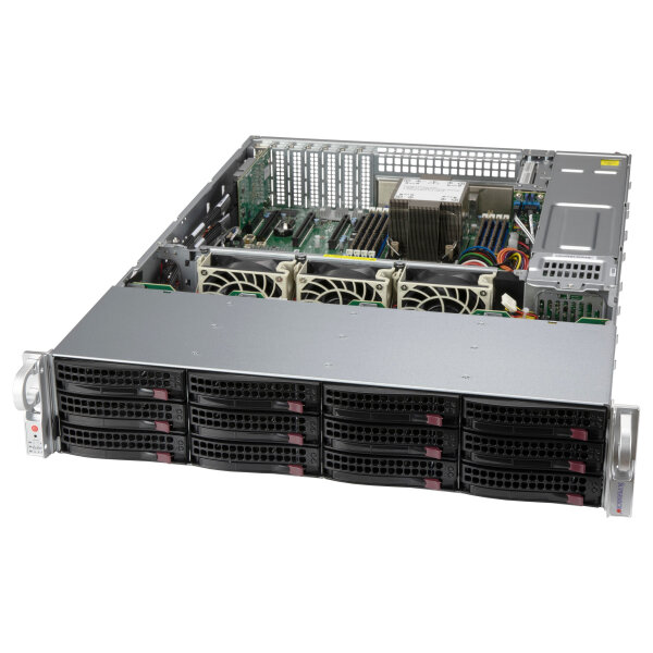 2HE Supermicro Gehäuse SuperChassis 2U CSE-826BAC12-R802LPB