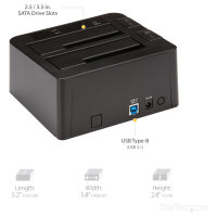 D StarTech USB 3.1 GEN 2 DUAL-BAY DOCK