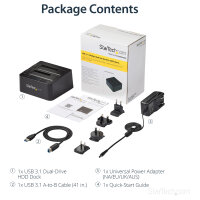 D StarTech USB 3.1 GEN 2 DUAL-BAY DOCK