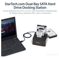 D StarTech USB 3.1 GEN 2 DUAL-BAY DOCK