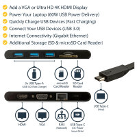 D StarTech USB-C ADAPTER - HDMI AND VGA
