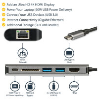 D StarTech USB C ADAPTER - HDMI - SD - PD