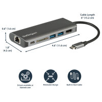 D StarTech USB C ADAPTER - HDMI - SD - PD