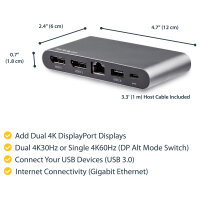 D StarTech USB-C MULTIPORT ADAPTER 2XDP