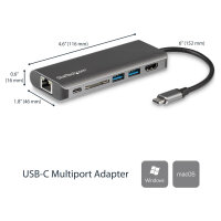 D StarTech USB-C MULTIPORT ADAPTER W/ SD