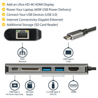 D StarTech USB-C MULTIPORT ADAPTER W/ SD