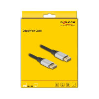 DELOCK DisplayPort Kabel 16K 60 Hz 1m silber Metall