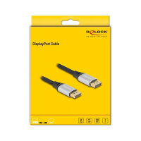 DELOCK DisplayPort Kabel 16K 60 Hz 2m silber Metall