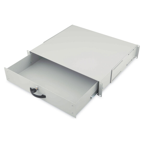 DIGITUS Schublade 2HE 483mm grau abschließbar