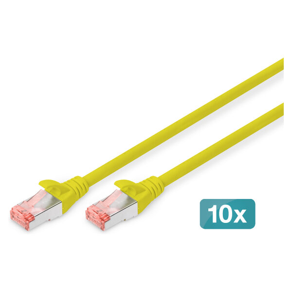 DIGITUS CAT 6 S/FTP Patchkabel, 10 Stück, 2m, gelb