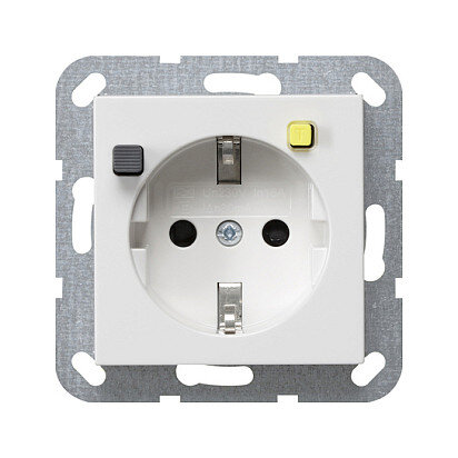 GIRA 267703 FI-Schutzsteckdose 30mA System 55 Reinweiß