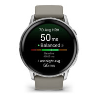 Garmin Venu 4 45mm Silikon-Armb. schwarz/silber/gra