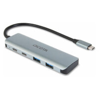 D Dicota USB-C 4-in-1 Highspeed Hub 10 Gbps silver