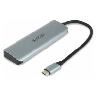 D Dicota USB-C 4-in-1 Highspeed Hub 10 Gbps silver