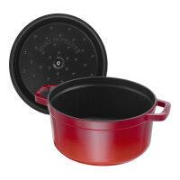 Staub La Cocotte 26cm rund. Kirsch-rot. Gusseisen