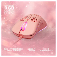 Deltaco Gaming Maus USB, RGB pink