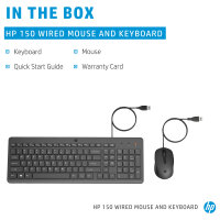 HP 150 Wired Mouse and Keyboard Combination (P)