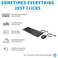 HP 150 Wired Mouse and Keyboard Combination (P)