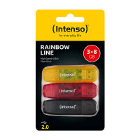 STICK Intenso Rainbow Line 8GB USB STICK 2.0 Multipack x3...