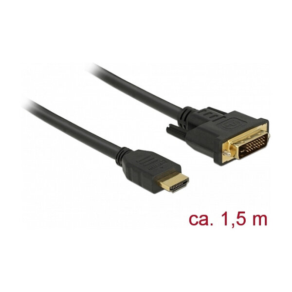 DELOCK HDMI zu DVI 24+1 Kabel bidirektional 1.5 m