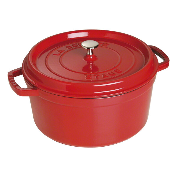Staub La Cocotte 28cm rund, Kirsch-rot, Gusseisen