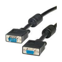 ROLINE VGA-Kabel HD15 ST - BU mit Ferritkern 10m