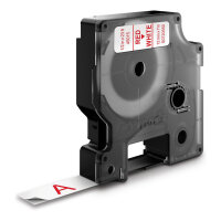 Dymo LabelWriter - D1 Etiketten selbstklebend - 12 mm x 7 m - Rot auf Weiß - (S0720550)