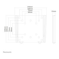 Wandhalterung für Flachbildschirme bis 30" (76 cm) 30KG FPMA-W25BLACK Neomounts